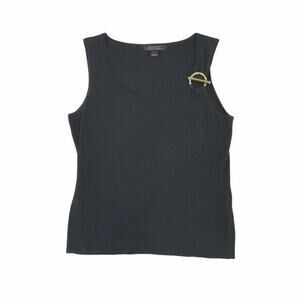 C'est City Black Cotton Blend Sleeveless Buckle Tank Top Y2k Womens L